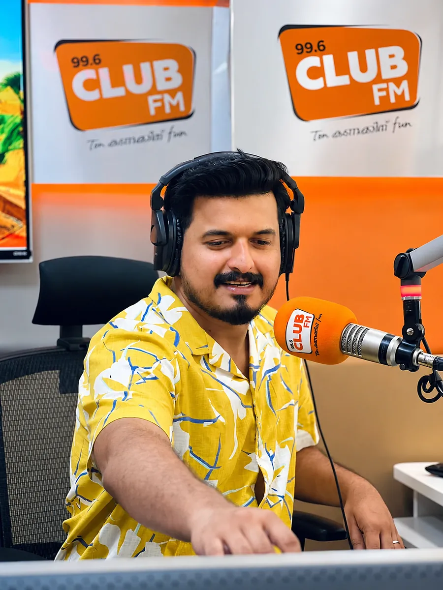 RJ Thanveer in a radio studio